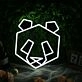 Panda Head White Neon LED Sign