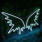 Angle Wing Blue Neon Sign