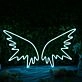 Angle Wing Blue Neon Sign