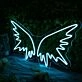 Angle Wing Blue Neon Sign