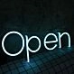 Open Blue Custom Neon Sign