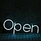 Open Blue Custom Neon Sign