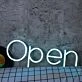 Open Blue Custom Neon Sign