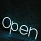 Open Blue Custom Neon Sign