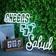 Cheers Salud White Custom Neon Sign