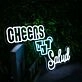 Cheers Salud White Custom Neon Sign