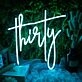 Thirty Blue Neon Sign