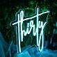 Thirty Blue Neon Sign