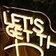 Let Us Get This Party Started Yelow Neon Sign