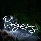 Byers White Neon Sign
