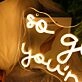 So Glad You Are Here Yellow Neon Sign