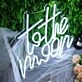 To The Moon White Neon Sign