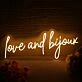 Love And Bijoux Yellow Neon Sign