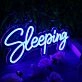 Sleeping Blue Neon Sign