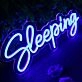 Sleeping Blue Neon Sign