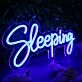 Sleeping Blue Neon Sign
