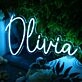 Olivia Blue Neon Sign