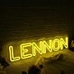 LENNON Yellow Neon Sign