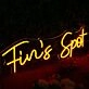 Fin's Spot Yellow Neon Sign