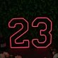Number 23 Red Neon LED Sign