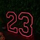 Number 23 Red Neon LED Sign