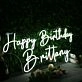 Happy Birthday Brittany White Neon Sign