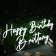 Happy Birthday Brittany White Neon Sign