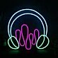 Headphone With Music Neon Sign