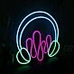 Headphone With Music Neon Sign