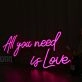 All You Need Is Love Pink Neon Sign