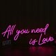 All You Need Is Love Pink Neon Sign