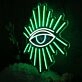 Green Shining Eye Neon Sign