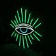 Green Shining Eye Neon Sign