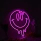 Melting Smile Face Pink Neon Sign