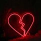 Broken Heart Red Neon Sign