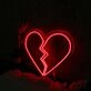 Broken Heart Red Neon Sign