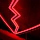 Broken Heart Red Neon Sign