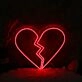 Broken Heart Red Neon Sign