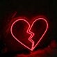 Broken Heart Red Neon Sign