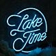 Lake Time Blue Neon Sign