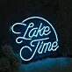 Lake Time Blue Neon Sign