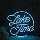 Lake Time Blue Neon Sign