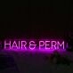 Hair And Perm Pink Neon Sign