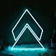 Geometric Triangle Blue Neon Sign