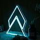 Geometric Triangle Blue Neon Sign