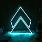 Geometric Triangle Blue Neon Sign