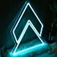 Geometric Triangle Blue Neon Sign