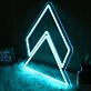 Geometric Triangle Blue Neon Sign