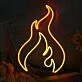 Yellow Flame Neon Sign