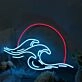 Sunset And Waves Neon Sign